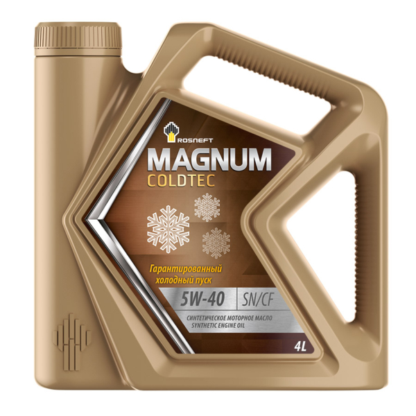 Масло моторное РосНефть 5W-40 Magnum Coldtec SN/CF синтетическое 4л / 5W40