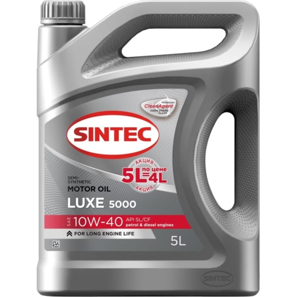 Масло моторное Sintec 10W-40 Luxe 5000 SL/CF п/синтетическое 5л / 10W40