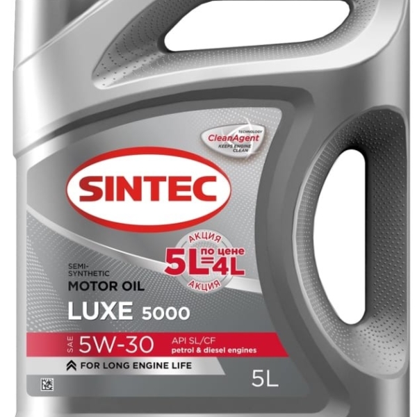 Масло моторное Sintec 5W-30 Luxe 5000 SL/CF п/синтетическое 5л Акция 5л по цене 4л / 5W30