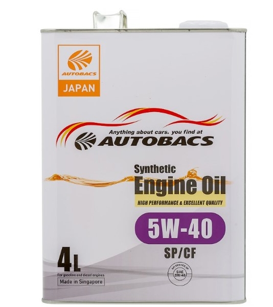Масло моторное AUTOBACS Synthetic Engine Oil 5W-40 SP/CF синтетическое 4л / 5W40