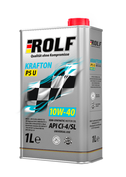 Масло моторное Rolf Krafton P5 U 10W-40 API CI-4/SL п/синтетич 1л / 10W40