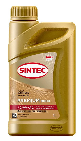 Масло моторное Sintec 0W-30 Premium 9000 A3/B4 SP/CF синтетическое 1л / 0W30