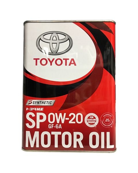 Масло моторное Toyota 0W-20 Motor Oil SP ILSAC GF-6A моторное синтетическое 4л / 0W20