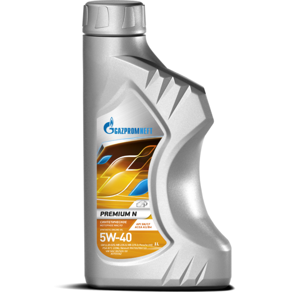 Масло моторное Gazpromneft 5W-40 Premium N CF|SN синтетическое 1л / 5W40