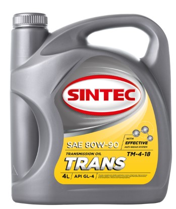 Масло трансмиссионное Sintec трансмиссионное ТМ-4 80W-90 GL-4 минеральное 4л / 80W90