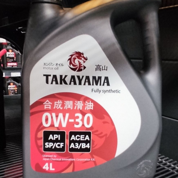 Масло моторное Takayama 0W-30 API SP/СF, ACEA A3/B4 синтетическое пластик 4л / 0W30