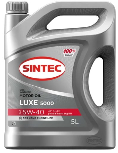Масло моторное Sintec 5W-40 Luxe 5000 SL/CF п/синтетическое 5л / 5W40