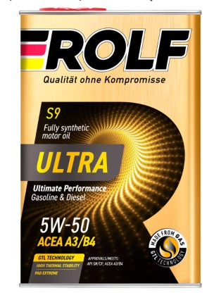 Масло моторное Rolf Ultra 5W-50 SN/CF ACEA A3/B4 синтетическое (металл) 1л / 5W50