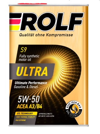 Масло моторное Rolf Ultra 5W-50 SN/CF ACEA A3/B4 синтетическое (металл) 4л / 5W50