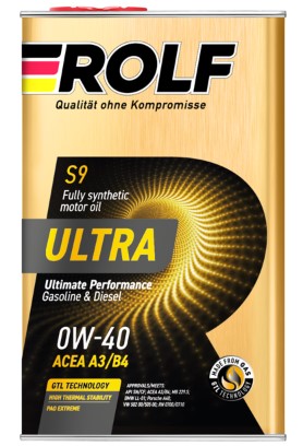 Масло моторное Rolf Ultra 0W-40 A3/B4 API SN/CF синтетическое 1л (металл) / 0W40