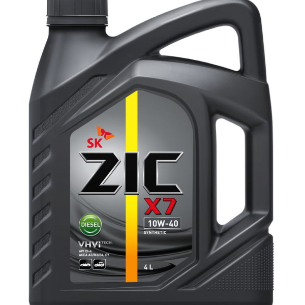 Масло моторное ZIC 10W-40 X7 Diesel API Cl-4 /SL ACEA E7 синтетическое 4л / 10W40