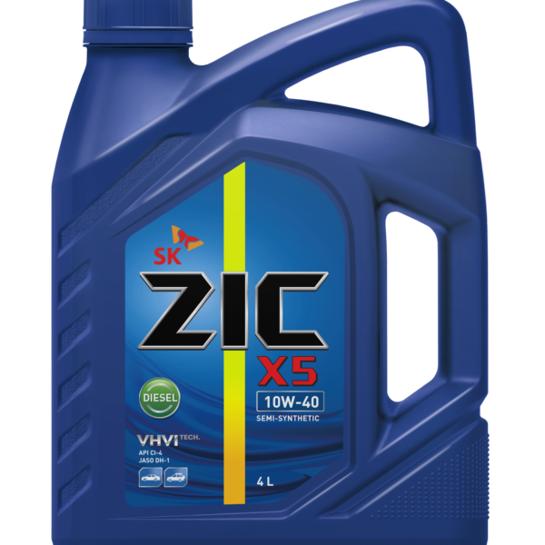 Масло моторное ZIC 10W-40 X5 Diesel API Cl-4/SL п/синтетическое 4л / 10W40