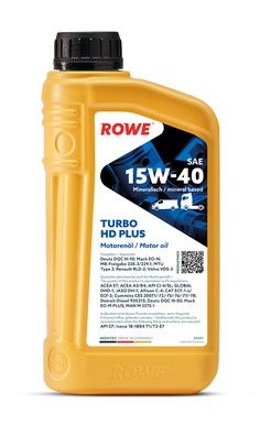 Масло моторное ROWE HIGHTEC TURBO HD PLUS 15W-40 1л / 15W40