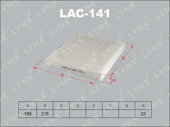 Фильтр салона Lynx LAC141