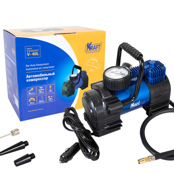 Компрессор Kraft STANDART V-40L, 3 насадки, сумка