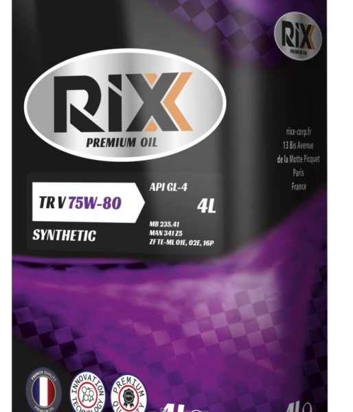 Масло RIXX TR V 75W80 транс.GL-4 4 л синт.