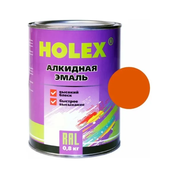 Эмаль Holex RAL2009 оранжевая 0,8 кг алкидная