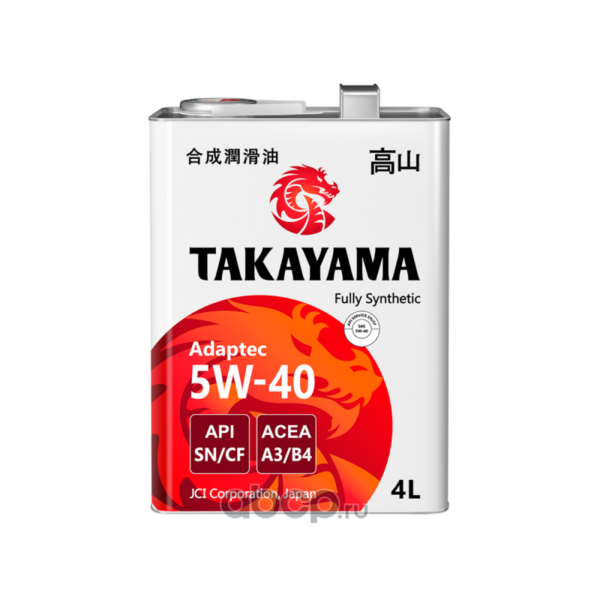 Масло Takayama Adaptec 5W40 4л API SN/CF синт QR