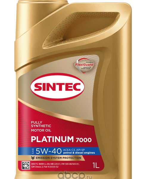 Масло Sintec Платинум 7000 5W40 C3 SP 1л синт