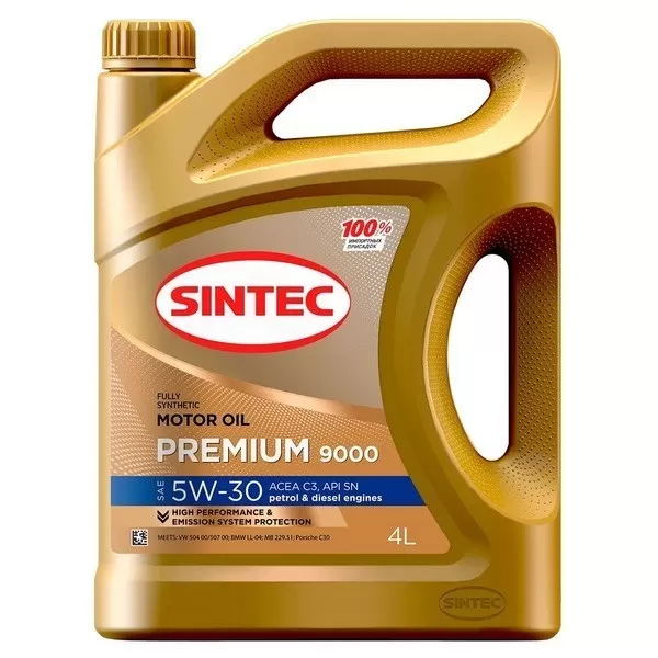Масло Sintec Премиум 9000 5W30 C3 Акция 4+1 синт