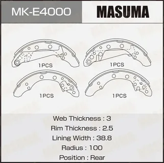 Колодки тормозные Masuma MKE4000 задние барабанные