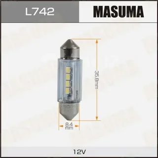 Лампа 12/C10W 37мм Masuma LED к-т 2шт