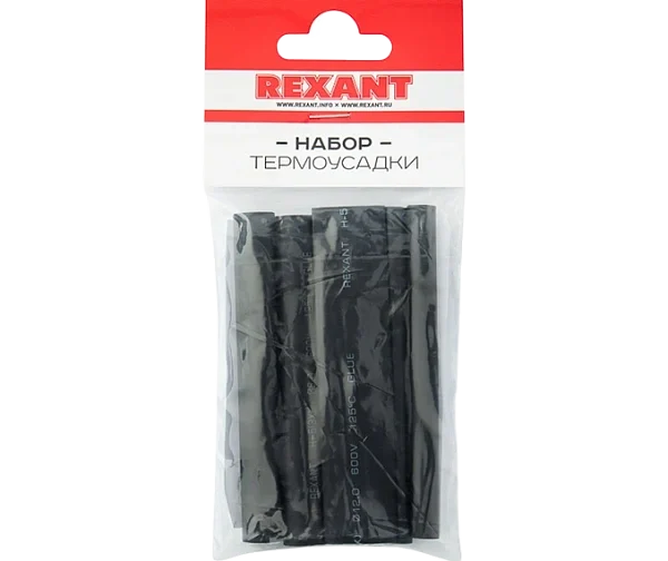 Трубка термоусадочная №7 клеевой набор 7шт Rexant