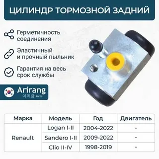 Цилиндр тормозной Renault Logan 06-, Clio II-IV 98-, Sandero 07-, Symbol 08-; для а/м Lada Xray рабо